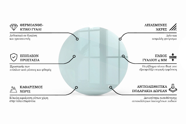 Piano rotondo per tavolo trasparente