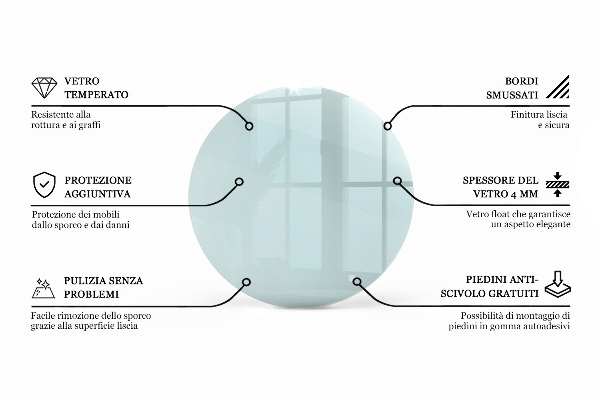 Piano rotondo per tavolo trasparente