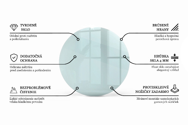 Piano rotondo per tavolo trasparente