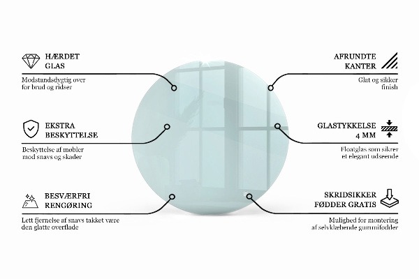 Piano rotondo per tavolo trasparente
