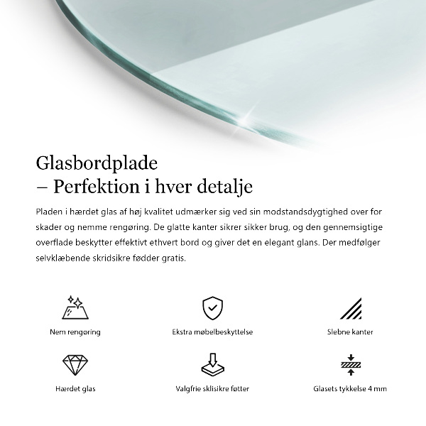 Piano rotondo per tavolo trasparente