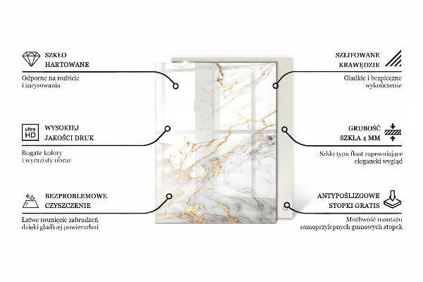 Piano del tavolo rettangolare Motivo che imita il marmo