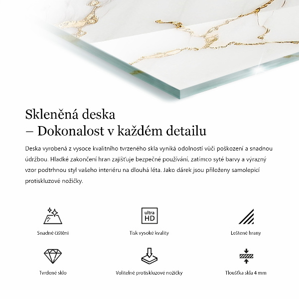 Piano del tavolo rettangolare Motivo che imita il marmo