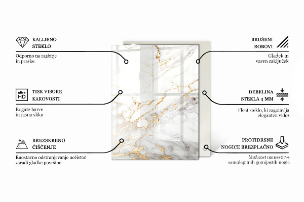 Piano del tavolo rettangolare Composizione grafica in marmo