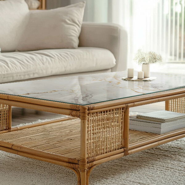 Piano del tavolo rettangolare Sottili venature di marmo