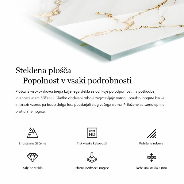 Piano del tavolo rettangolare Sottili venature di marmo