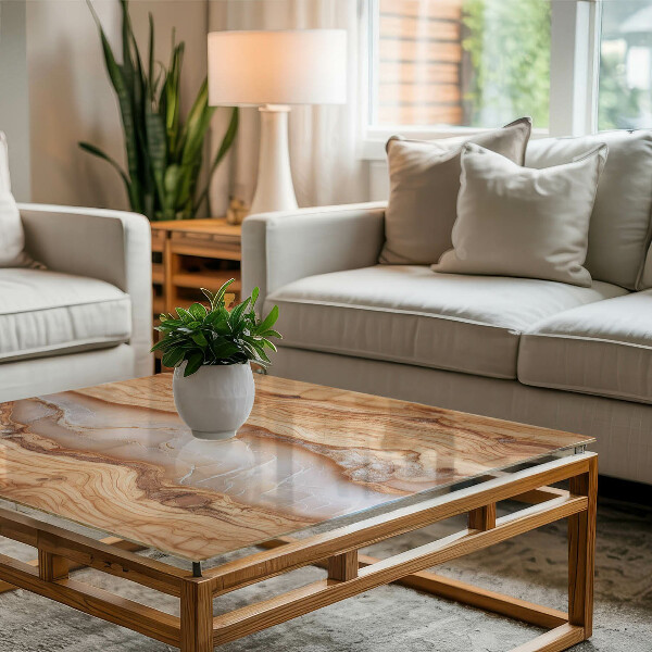 Piano del tavolo rettangolare Legno in armonia con la resina