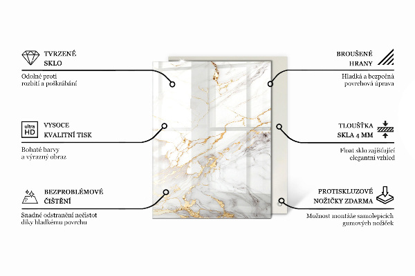 Piano del tavolo rettangolare Venature del marmo nel design