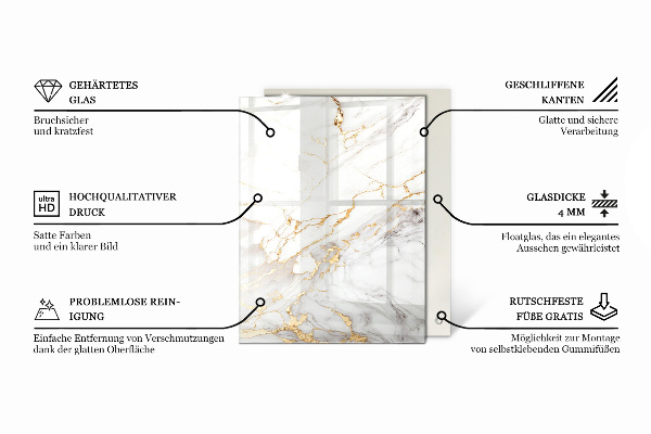 Piano del tavolo rettangolare Venature del marmo nel design