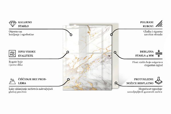 Piano del tavolo rettangolare Venature del marmo nel design