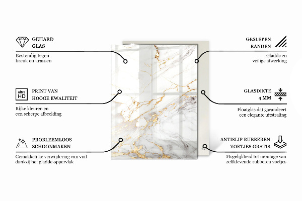 Piano del tavolo rettangolare Venature del marmo nel design
