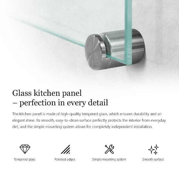 Trasparente rivestimento parete cucina 100x30 cm