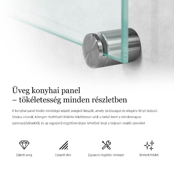 Pannello retrocucina trasparente 100x50 cm