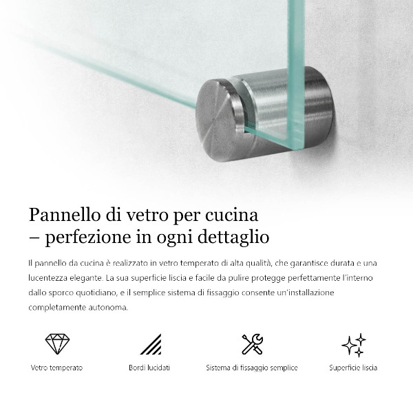 Trasparente pannello rivestimento parete cucina 125x50 cm