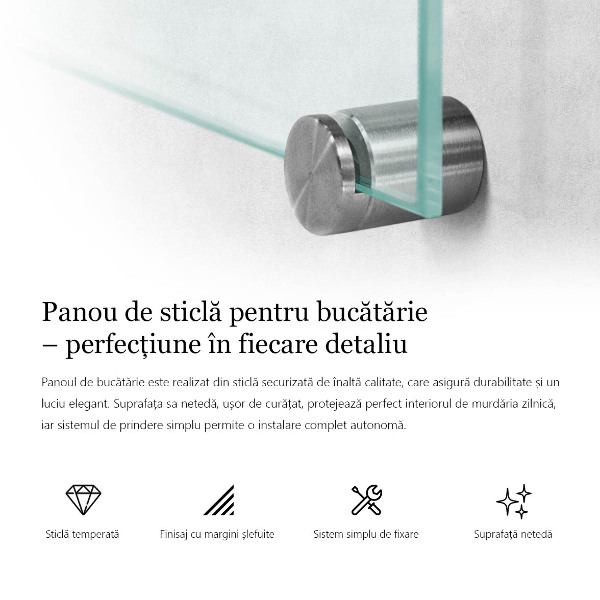 Trasparente pannello rivestimento parete cucina 125x50 cm