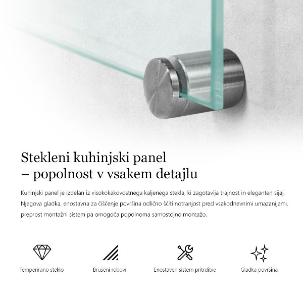 Pannello paraschizzi cucina trasparente 60x40 cm