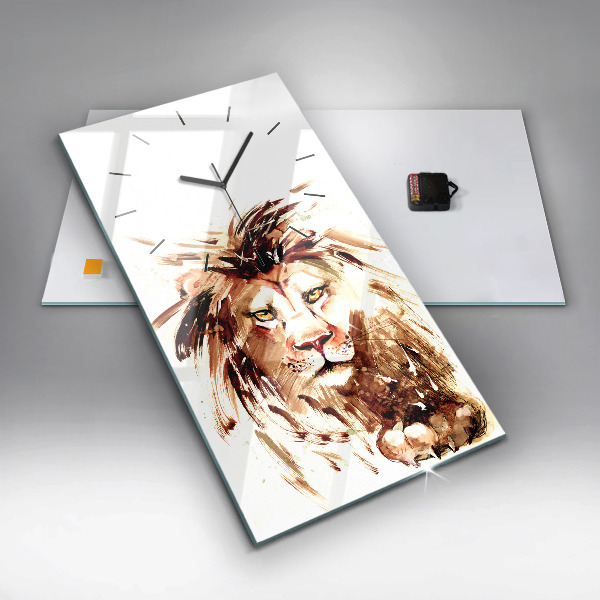 Orologio verticale Illustrazione di un leone marrone