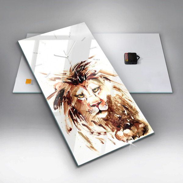 Orologio verticale Illustrazione di un leone marrone