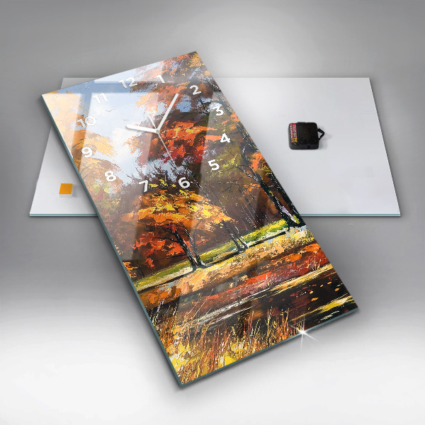 Orologio verticale Paesaggio autunnale con un fiume