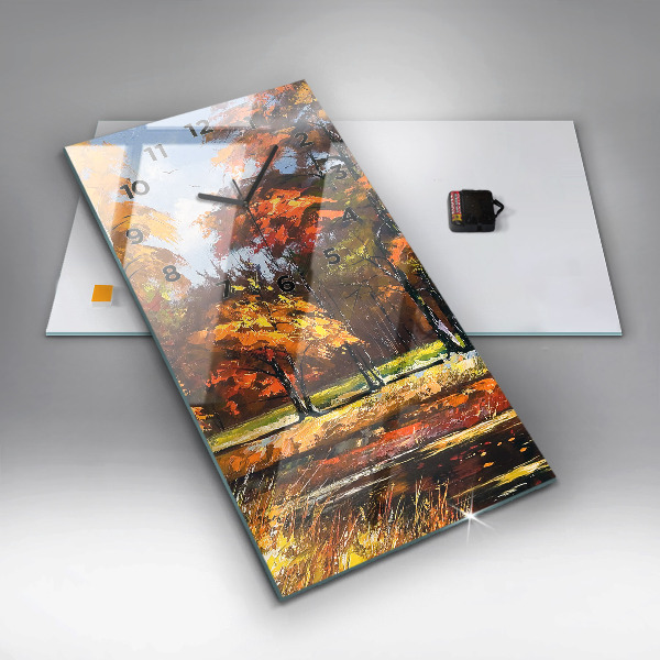 Orologio verticale Paesaggio autunnale con un fiume