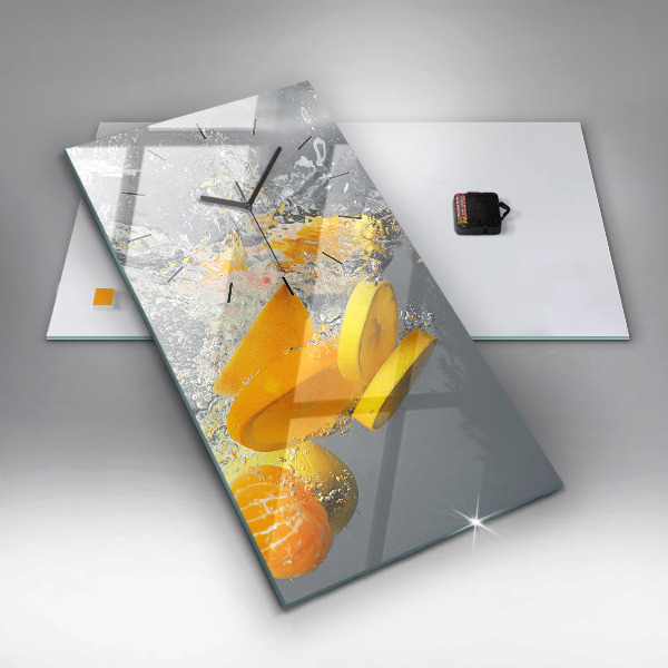 Orologio verticale in vetro Agrumi in acqua