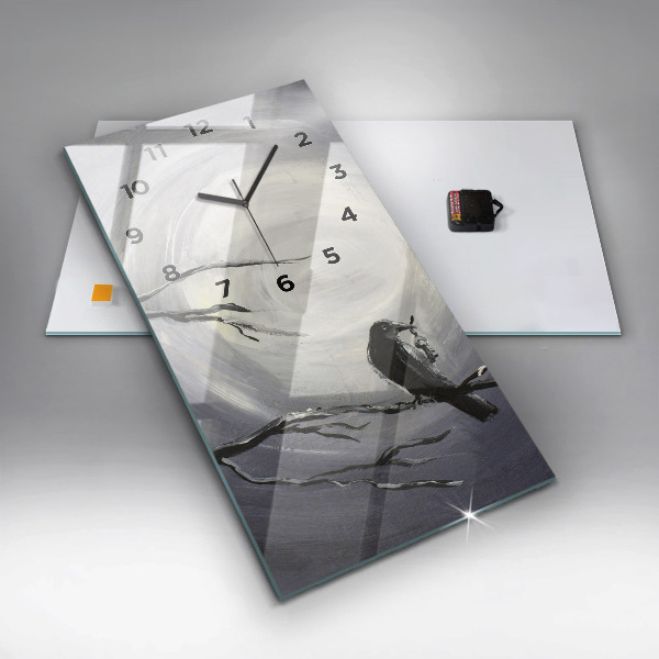 Orologio verticale Corvo al chiaro di luna