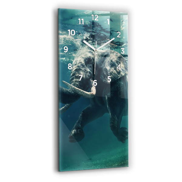 Orologio verticale Elefante che nuota nell'oceano