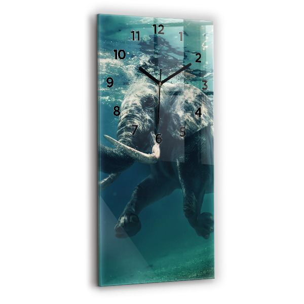 Orologio verticale Elefante che nuota nell'oceano