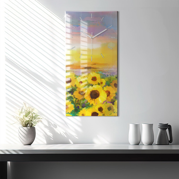 Orologio verticale Campo di girasoli