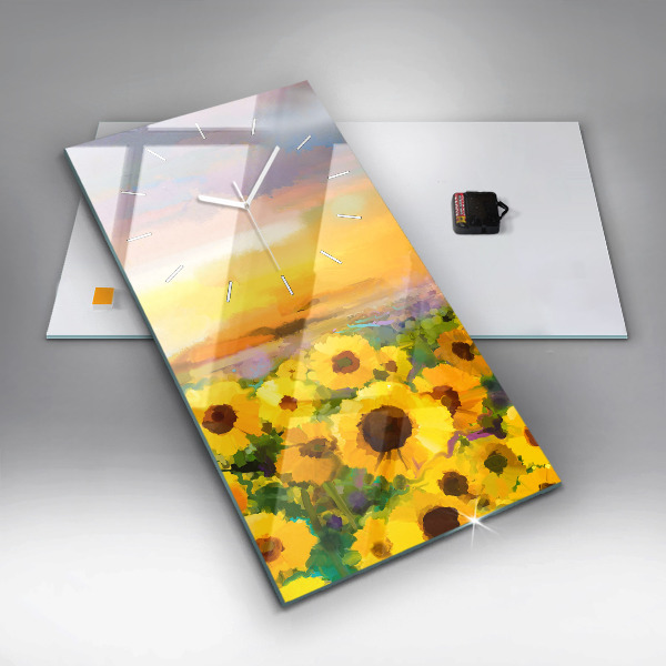 Orologio verticale Campo di girasoli