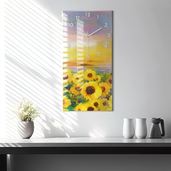 Orologio verticale Campo di girasoli