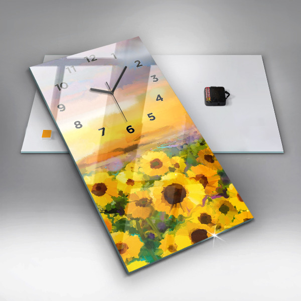 Orologio verticale Campo di girasoli