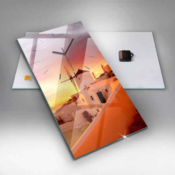 Orologio verticale Vecchio mulino a vento a Santorini