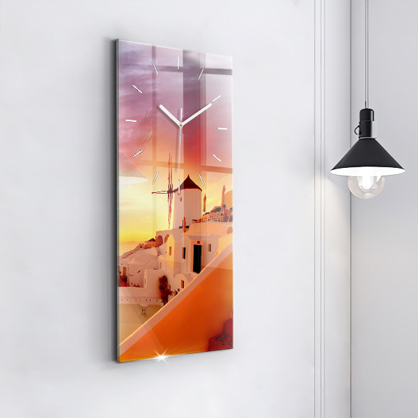 Orologio verticale Vecchio mulino a vento a Santorini