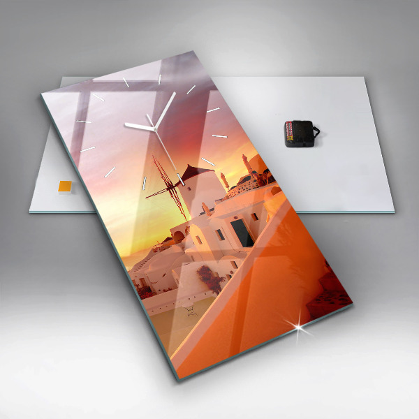 Orologio verticale Vecchio mulino a vento a Santorini