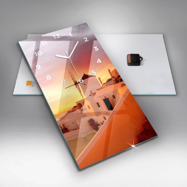 Orologio verticale Vecchio mulino a vento a Santorini