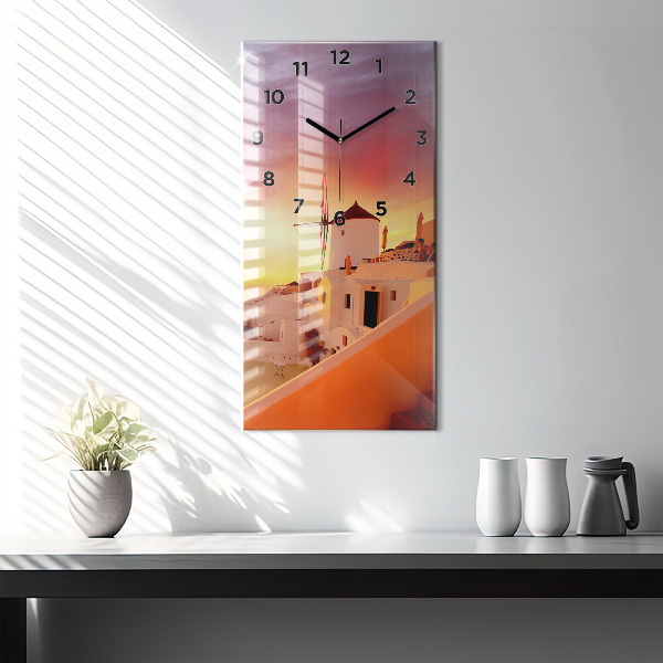 Orologio verticale Vecchio mulino a vento a Santorini
