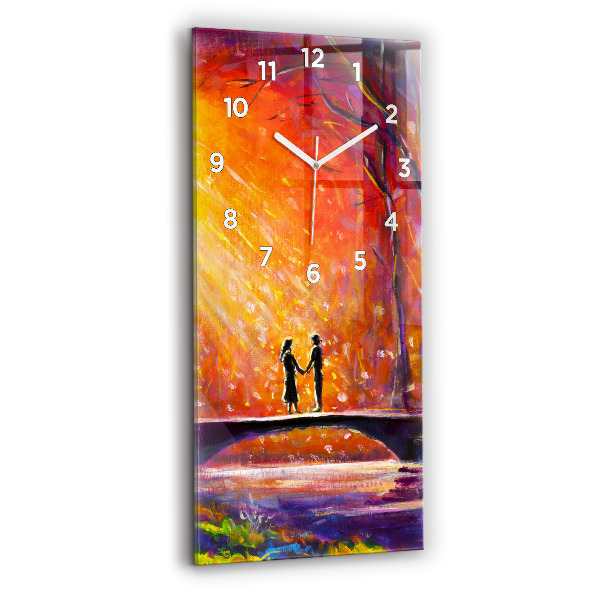 Orologio verticale in vetro Coppia nella foresta