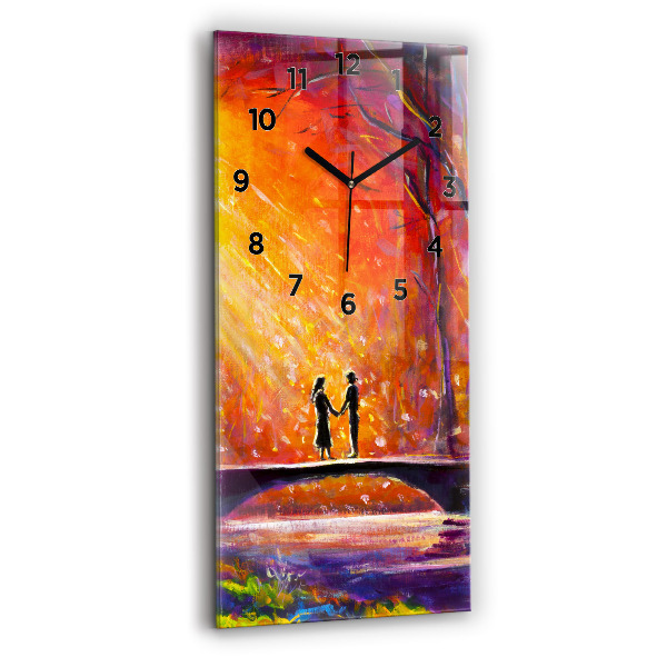 Orologio verticale in vetro Coppia nella foresta