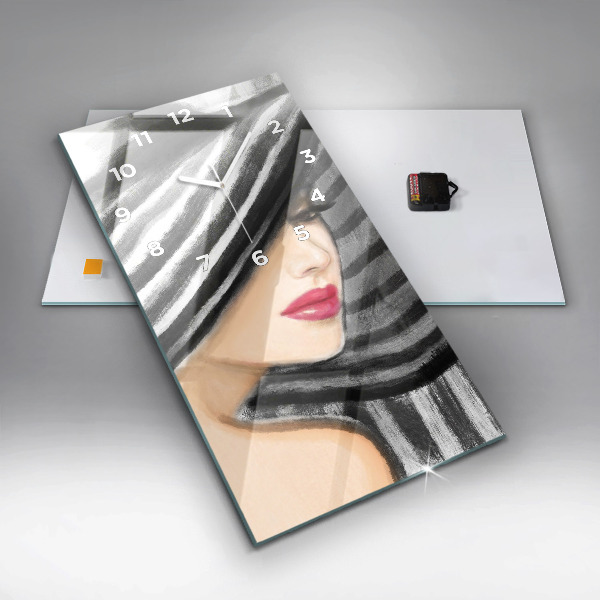 Orologio verticale Donna in bianco e nero