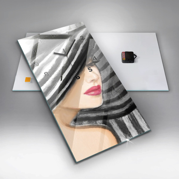 Orologio verticale Donna in bianco e nero