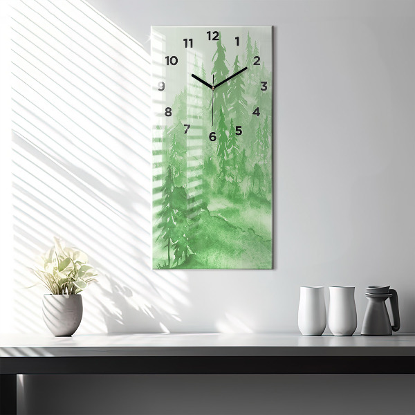 Orologio verticale Dipingere la foresta verde