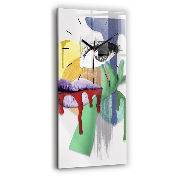 Orologio verticale collage surrealista