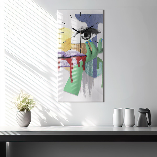 Orologio verticale collage surrealista