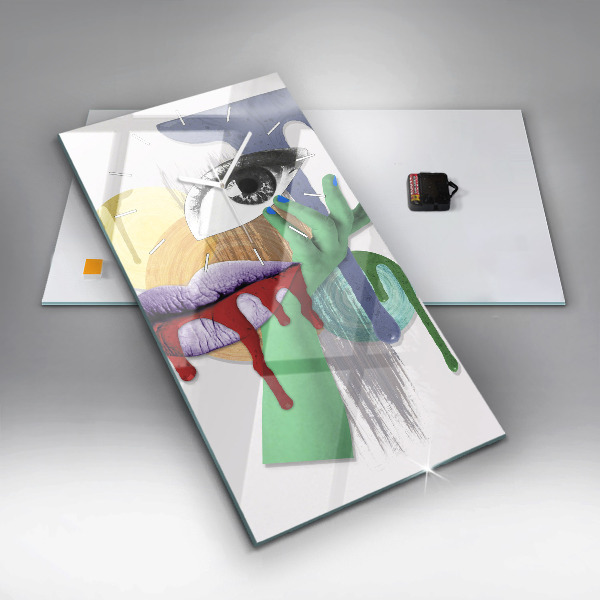 Orologio verticale collage surrealista