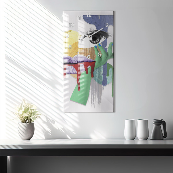 Orologio verticale collage surrealista