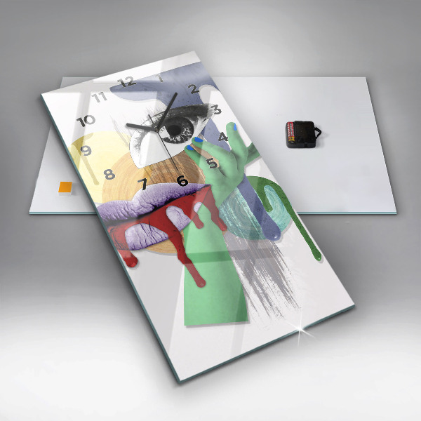 Orologio verticale collage surrealista
