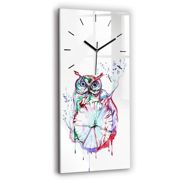 Orologio verticale Illustrazione di gufo e orologio