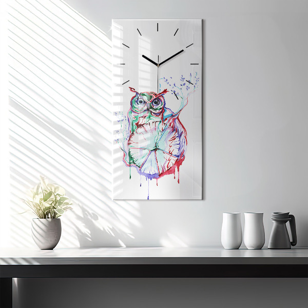 Orologio verticale Illustrazione di gufo e orologio