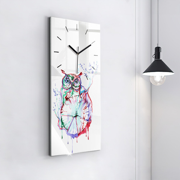 Orologio verticale Illustrazione di gufo e orologio